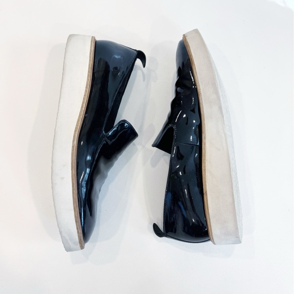 Vince Sanders Patent Leather Platform Slip On Sneakers Black Size 9 39 - Picture 6 of 11